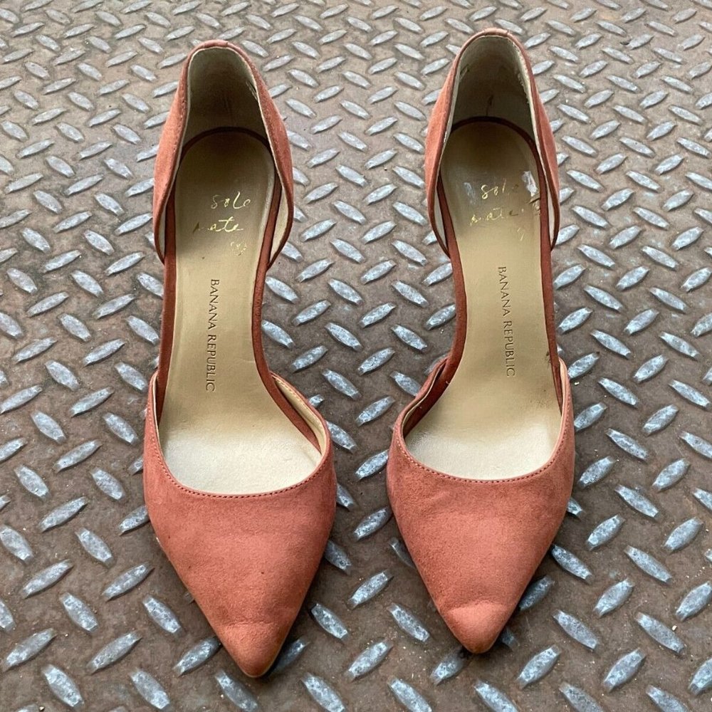 Banana Republic Women Heels Sandal Shoes Brown Leather Upper Pump Size 6.5M - Picture 5 of 10